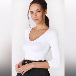 Girls-Girl V Neck Crop Top